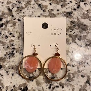 a new day earrings rose gold and marble